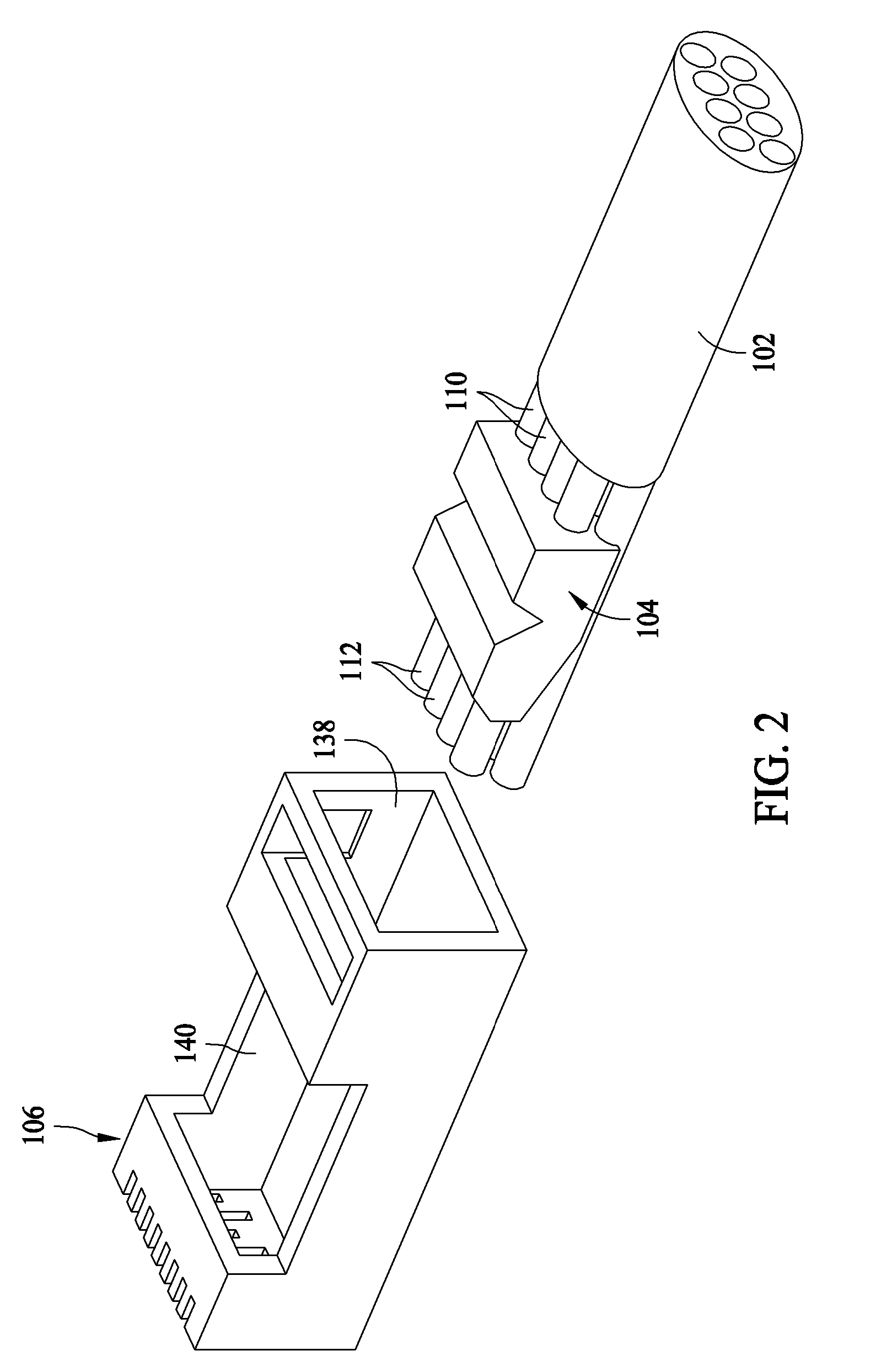 Cable connector assembly with wire termination guide