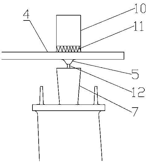 Contact detection device for blade wax model of gas turbine engine and detection method thereof