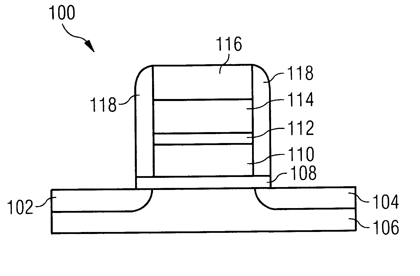 Modifiable gate stack memory element