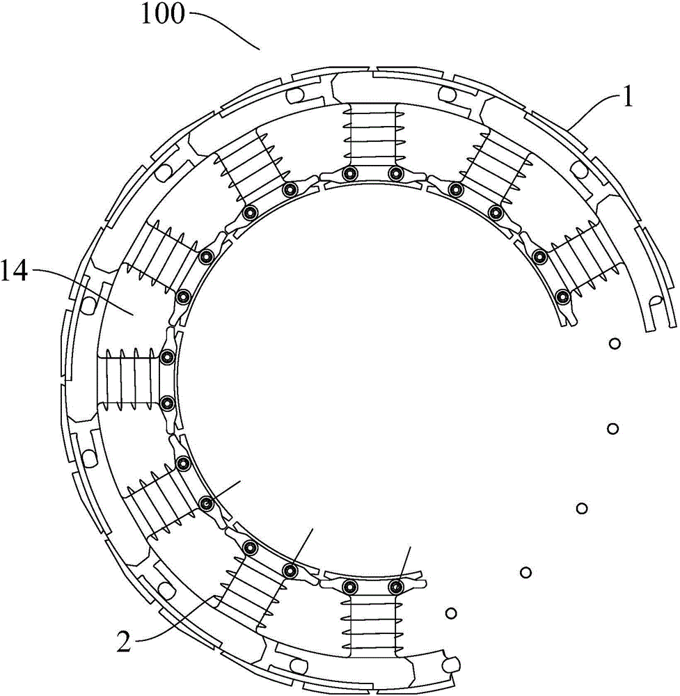 Motor stator and motor employing same