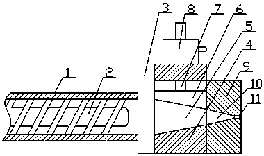 Pressure stabilizing device for highly-filled wood-plastic composite material pelletizing mould head