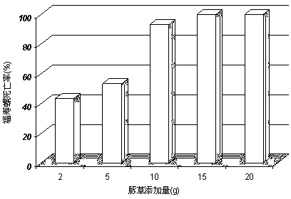 Application of alien invasive plant Ambrosia artemisiifolia in control of golden apple snail