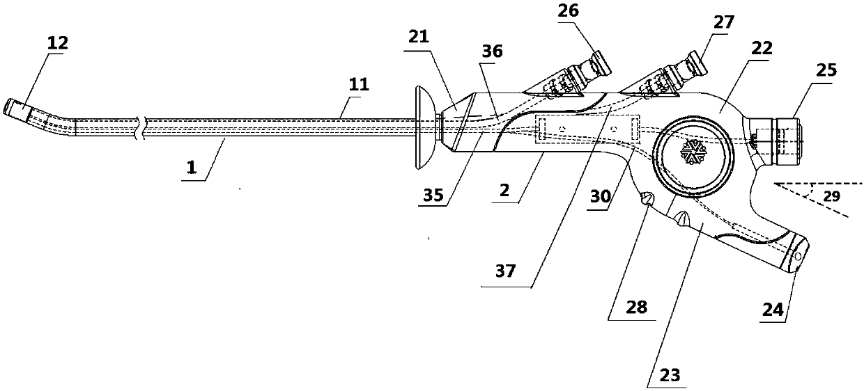 Straight channel hysteroscope