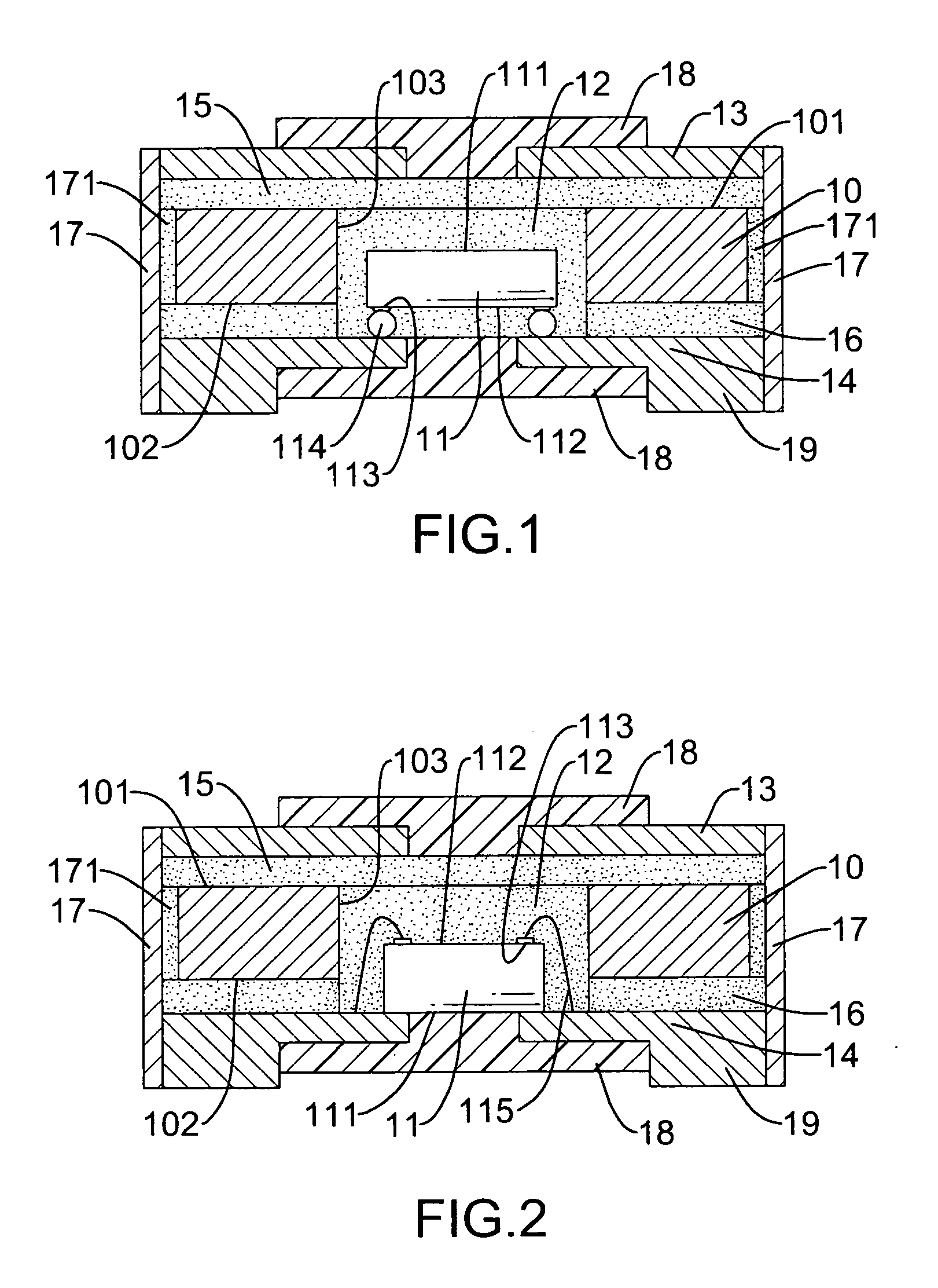 Embedded chip semiconductor having dual electronic connection faces