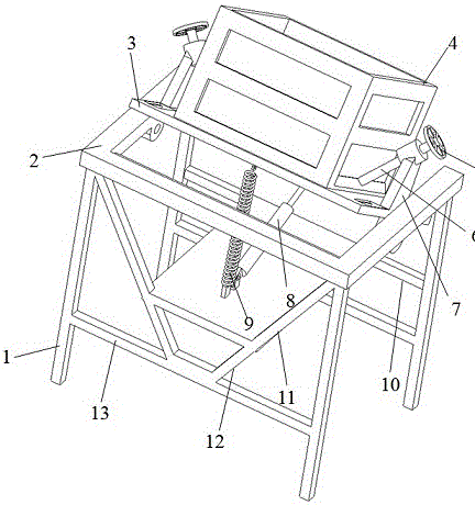 Coarse barium slag dumping overturning platform device