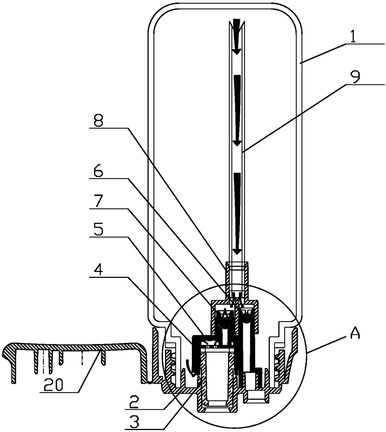 Inverted type extruding foam pump