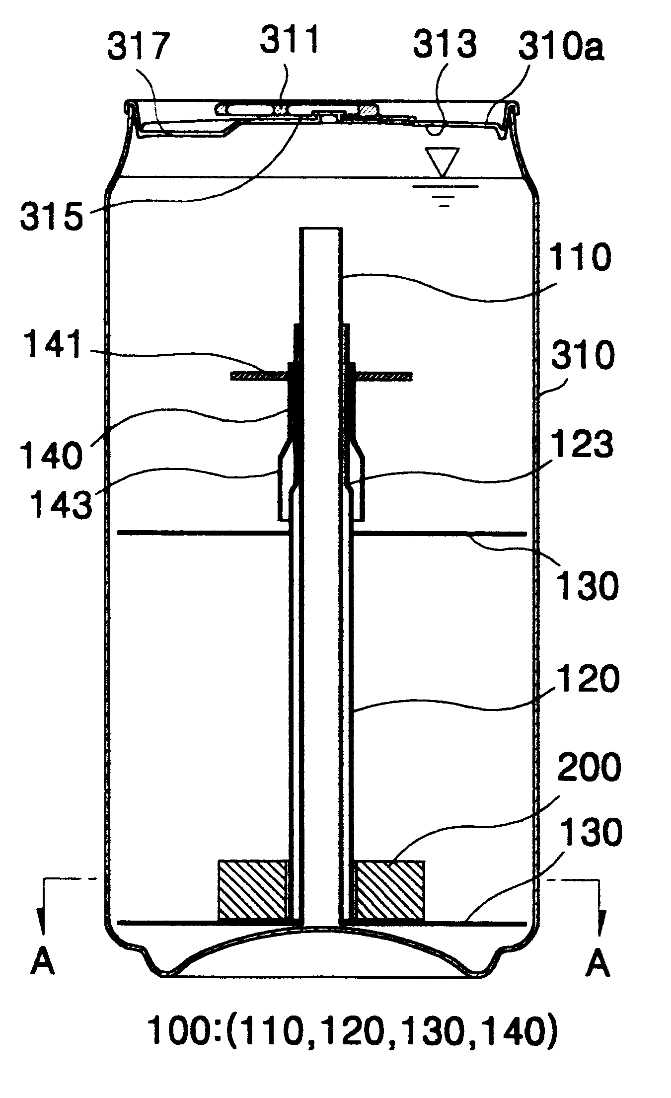 Drink instrument with internal straw