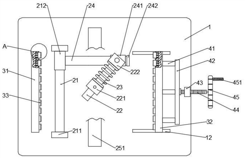 A cutting table for the production of rectangular glass