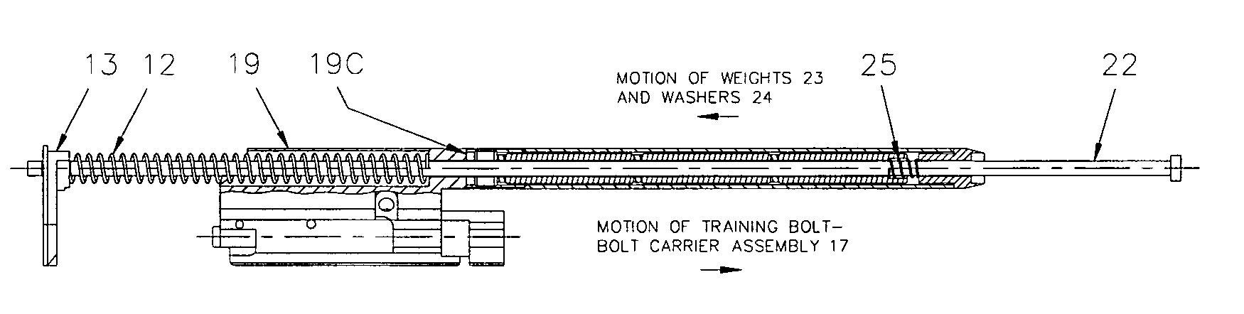 Rebound attenuation device for automatic firearms