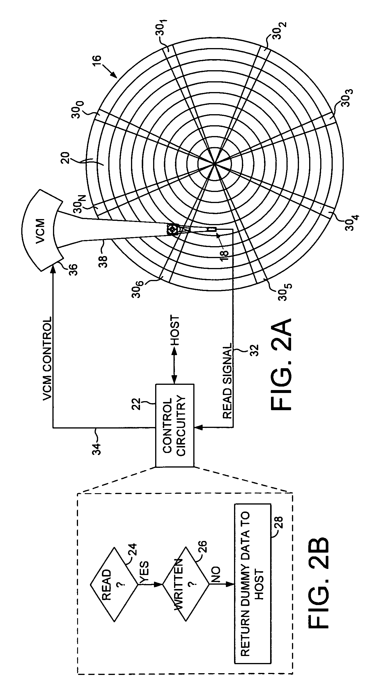 Disk drive returning dummy data to a host when reading an unwritten data sector