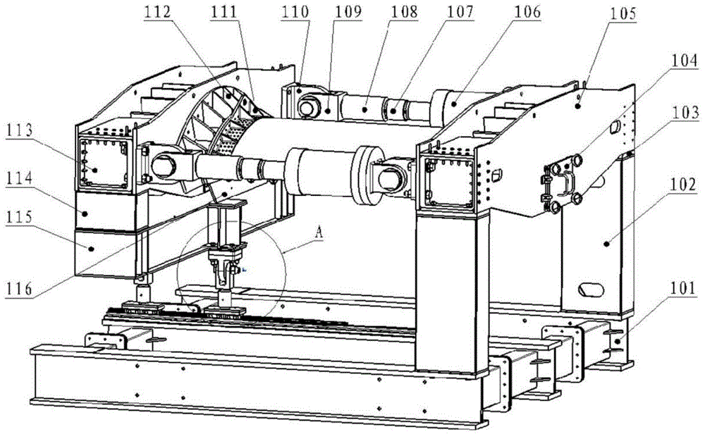 Fuselage panel combined load test device