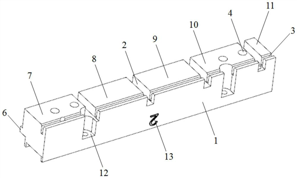 Locking module part for battery fixing device, and numerical control machining method thereof