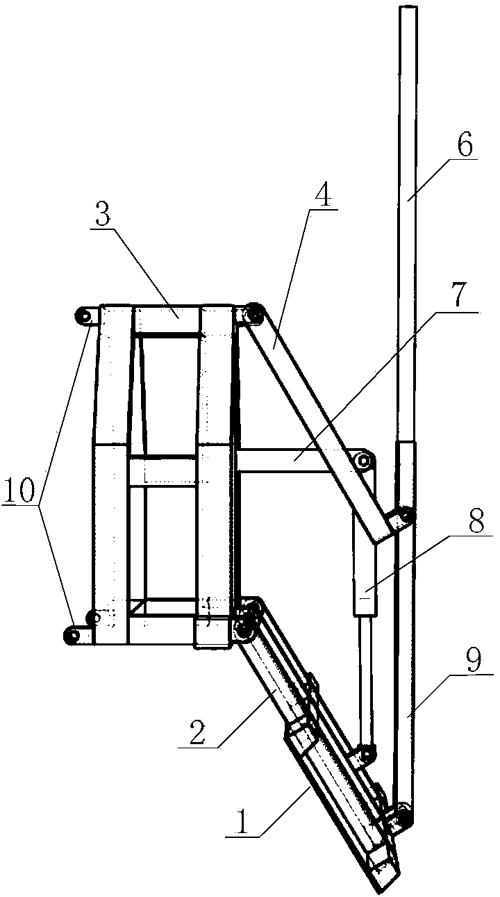 Flat shovel height adjusting mechanism of paddy field laser land leveler