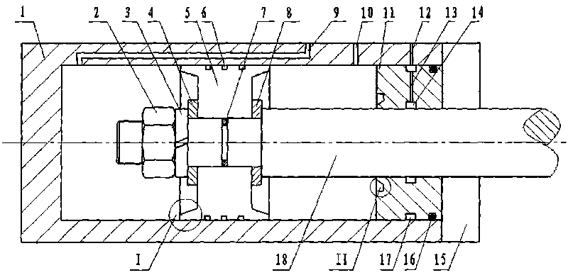 Hydraulic cylinder with clearance sealed type deformed piston