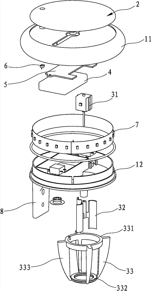 Horizontal 360-degree LED alarming signal lamp