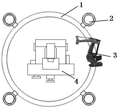 Circular rail shot blasting robot for polishing large-sized workpiece