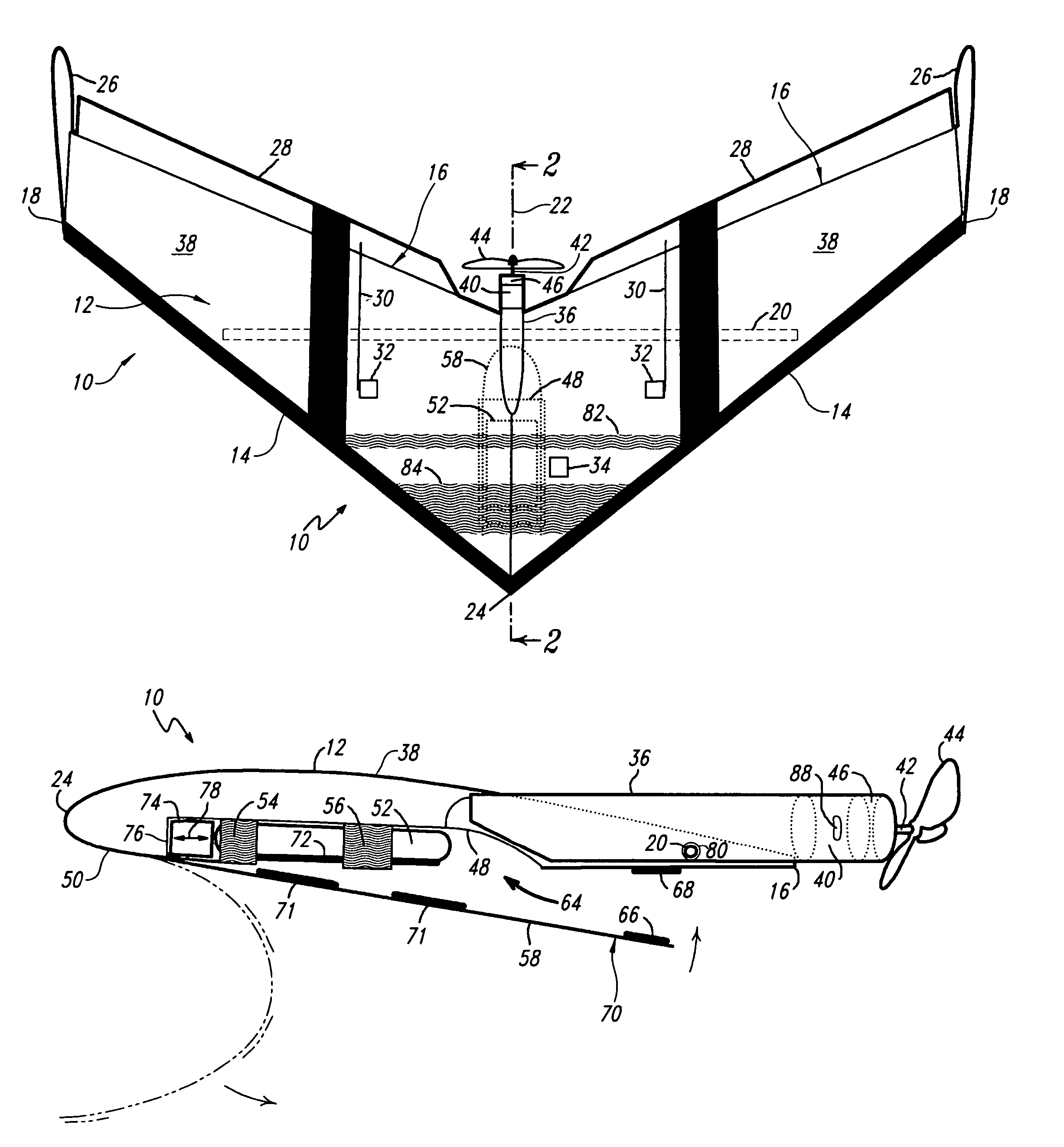 Electric powered flying wing toy