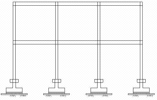 Construction spreading foundation adaptive to filled ground settlement and construction method