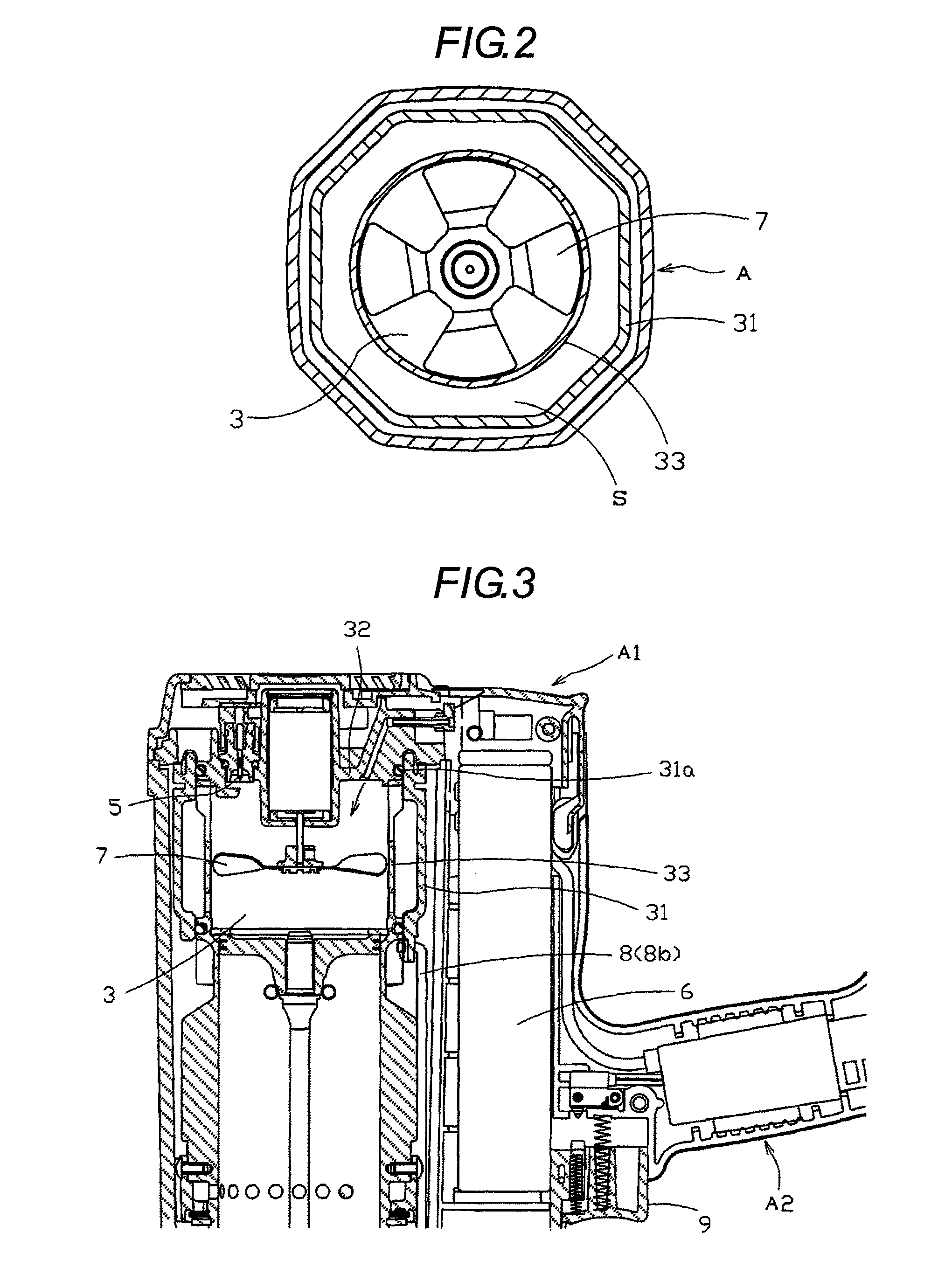 Gas internal combustion type nailing machine