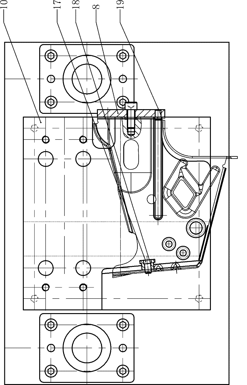 Punching die for car accelerator pedal bracket