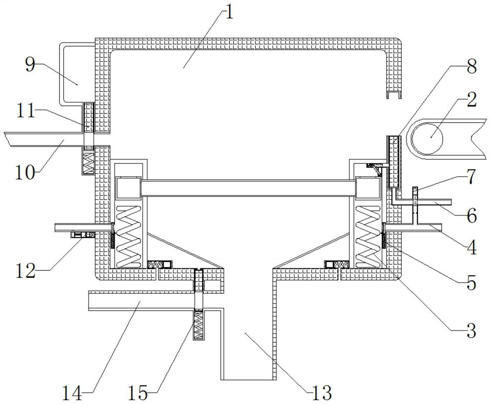 Solid fuel combustion device capable of automatically isolating high-temperature pressure vibration by utilizing air pressure