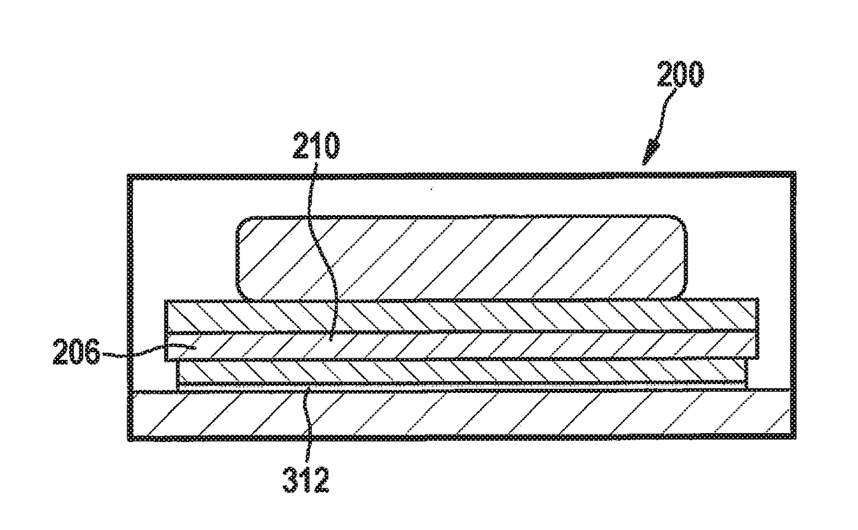 Electronic system, as well as manufacturing method, and device for manufacturing an electronic system