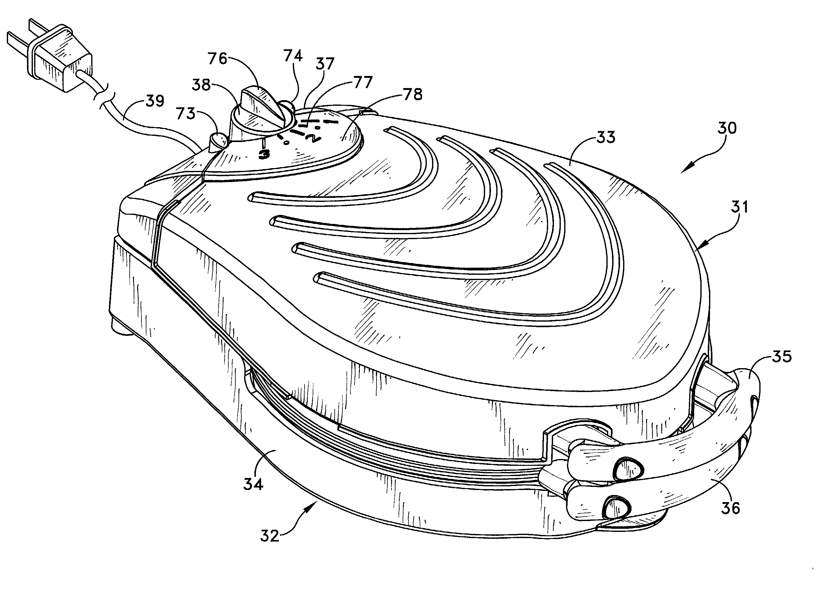 Electric cooking appliance with reversible cooking elements