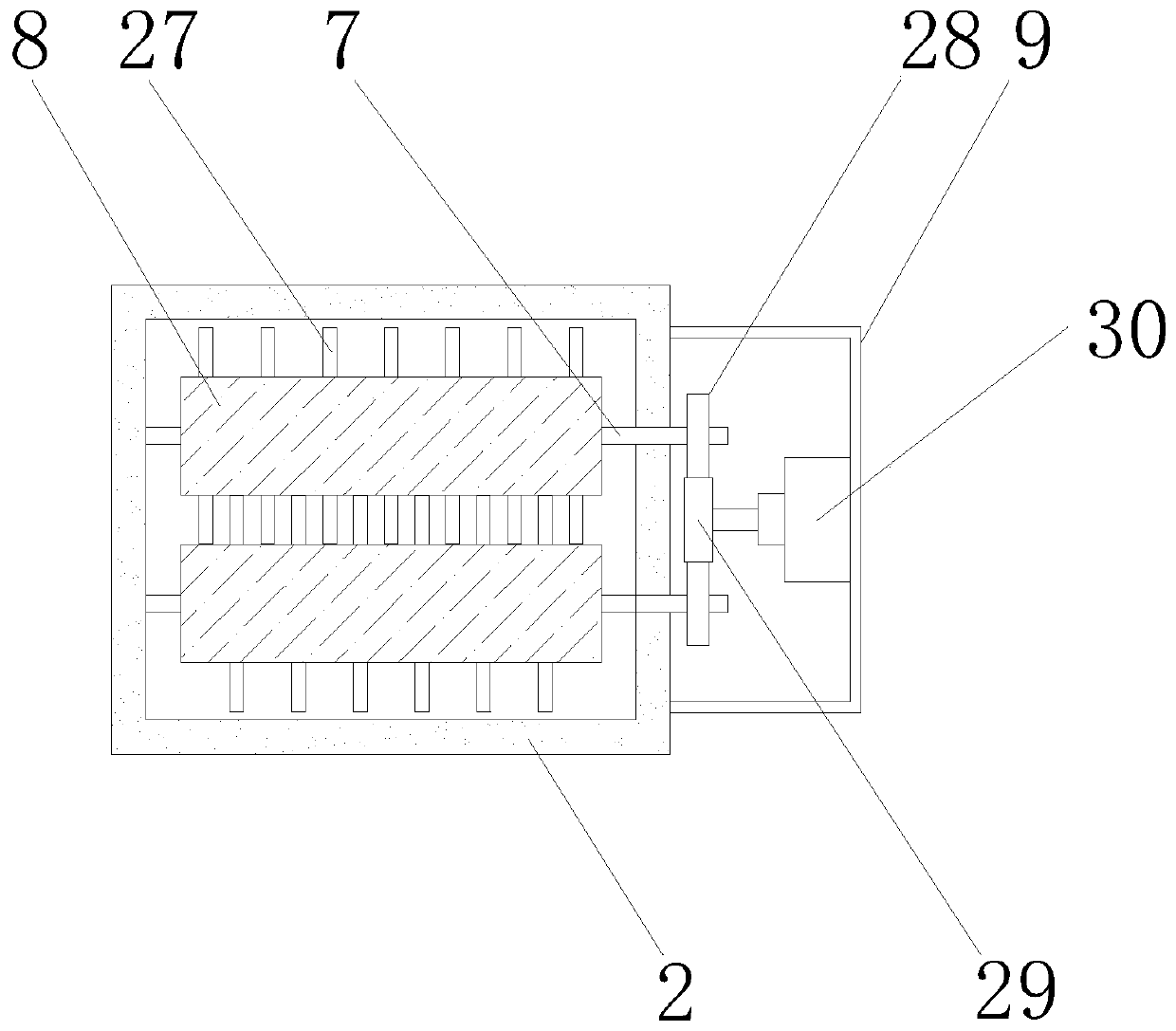 Speed-adjustable feeding device for meat cutting equipment