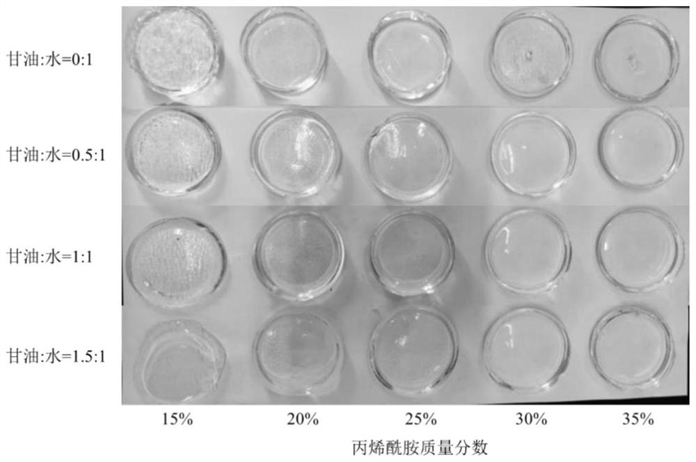 Sound velocity gradient flexible gel material with broadband adjustable parameters and preparation method of sound velocity gradient flexible gel material