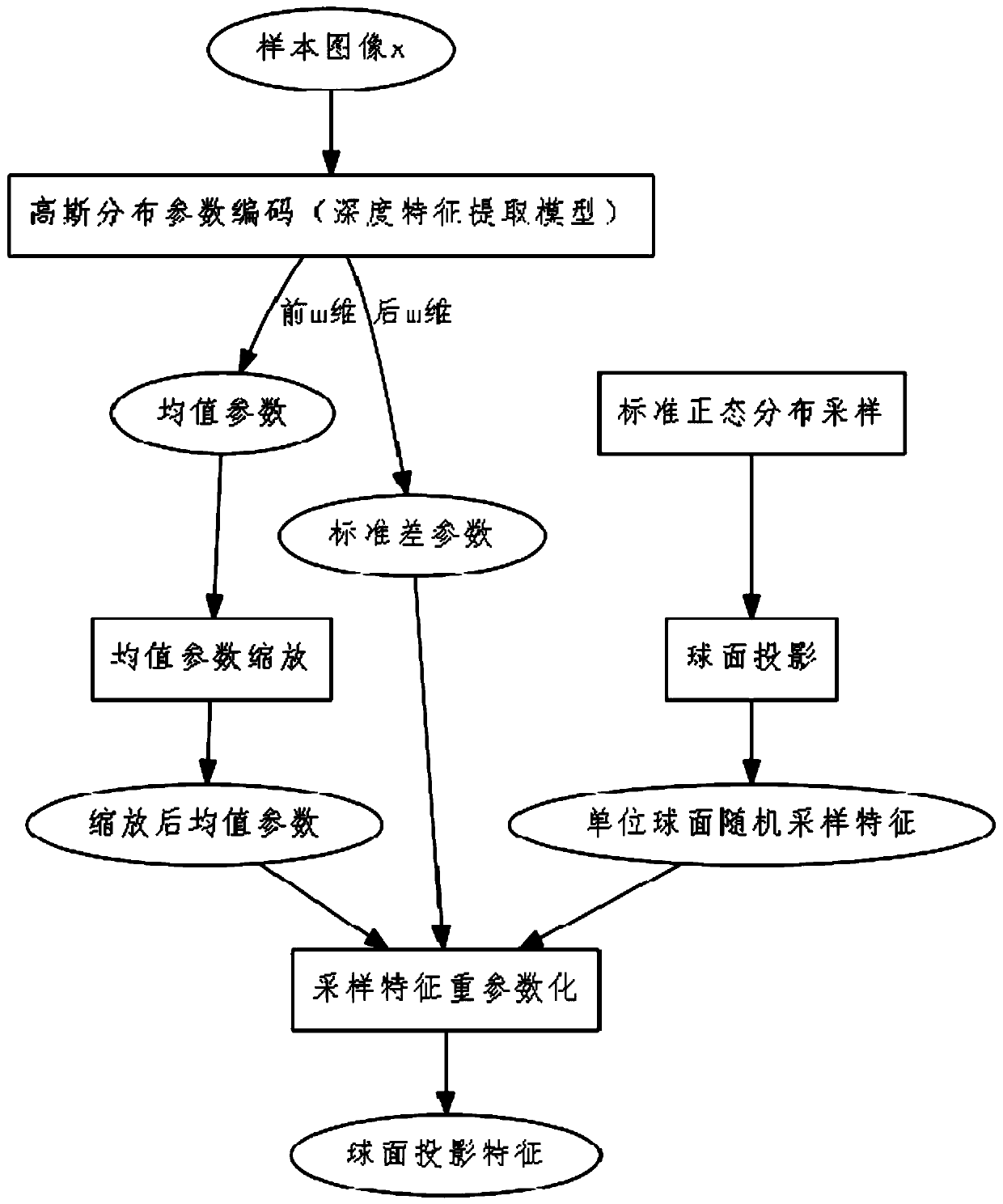 An Adversarial Robust Image Feature Extraction Method Based on Variational Spherical Projection