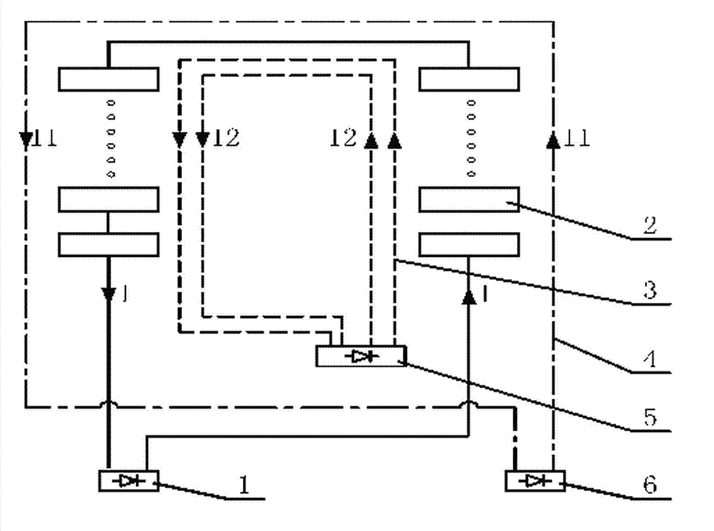 Aluminum electrolysis tank external-compensation power supply rectification set aluminum bus arrangement method and system thereof