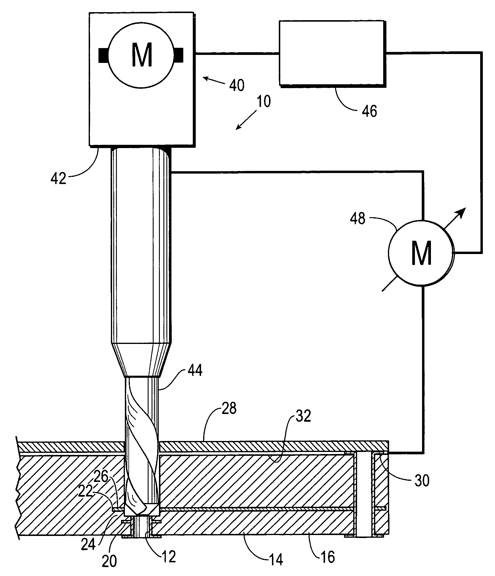 Closed loop backdrilling system