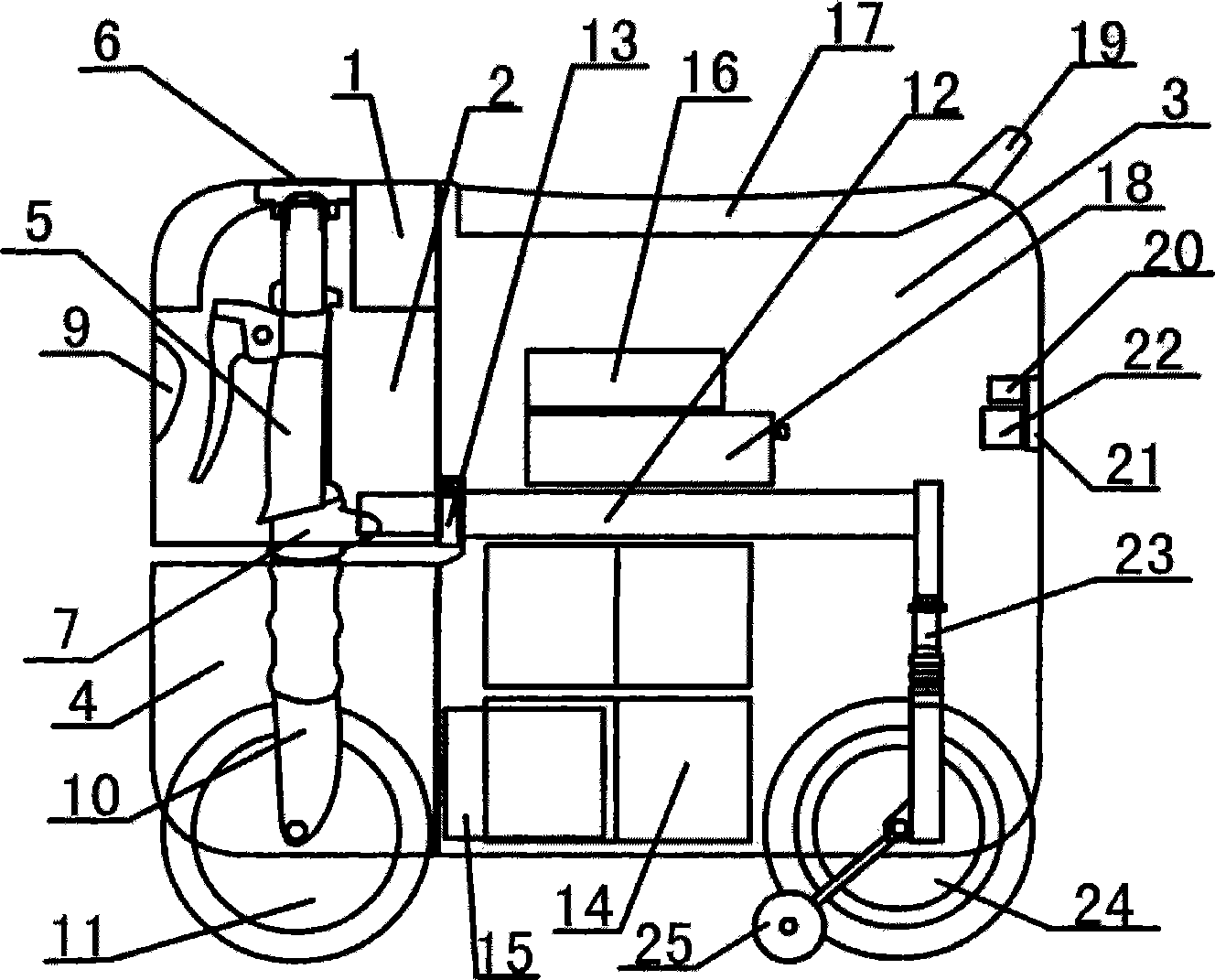 Electric box type portable folded vehicle