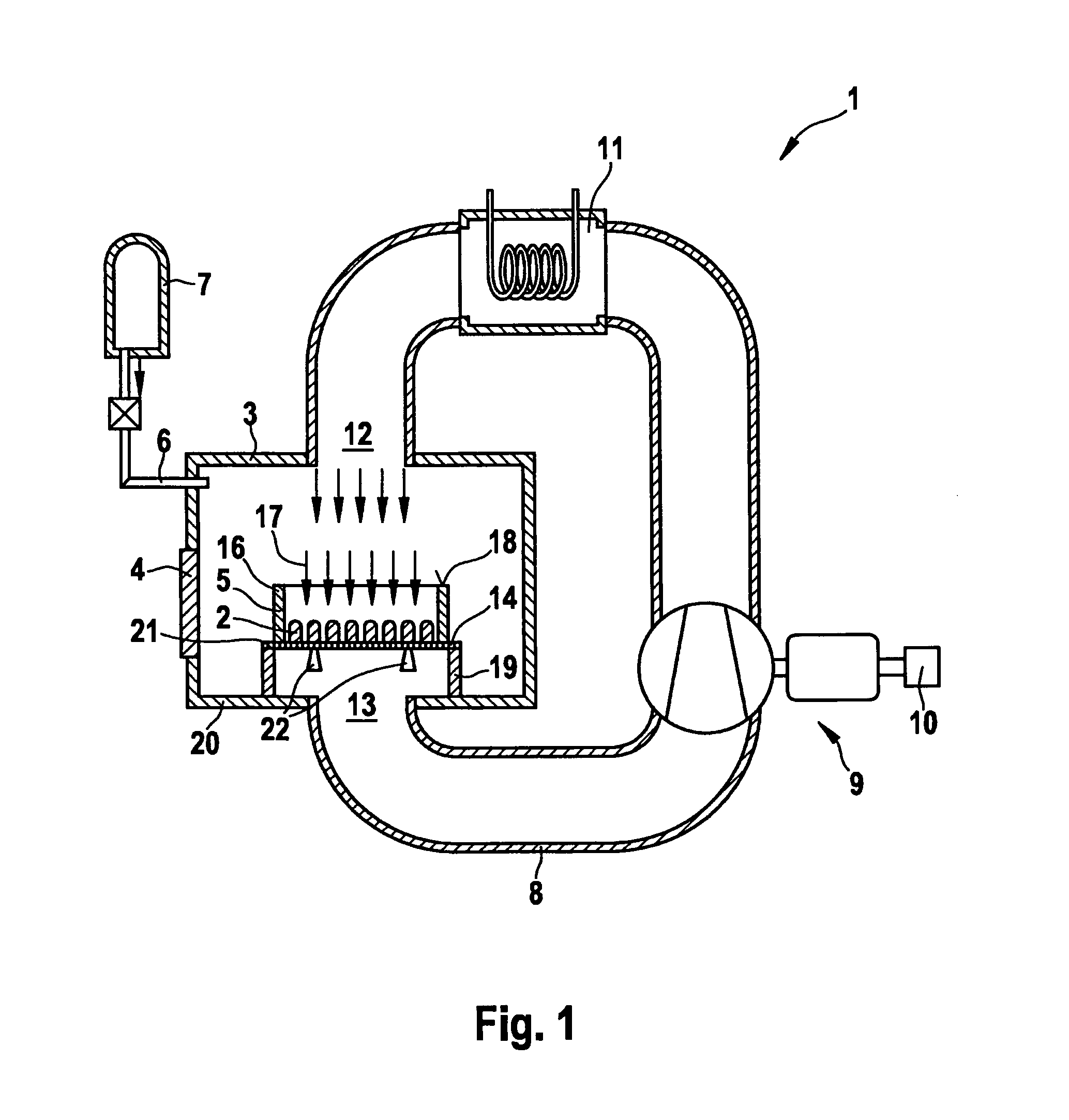 Charging frame and quenching device having a charging frame