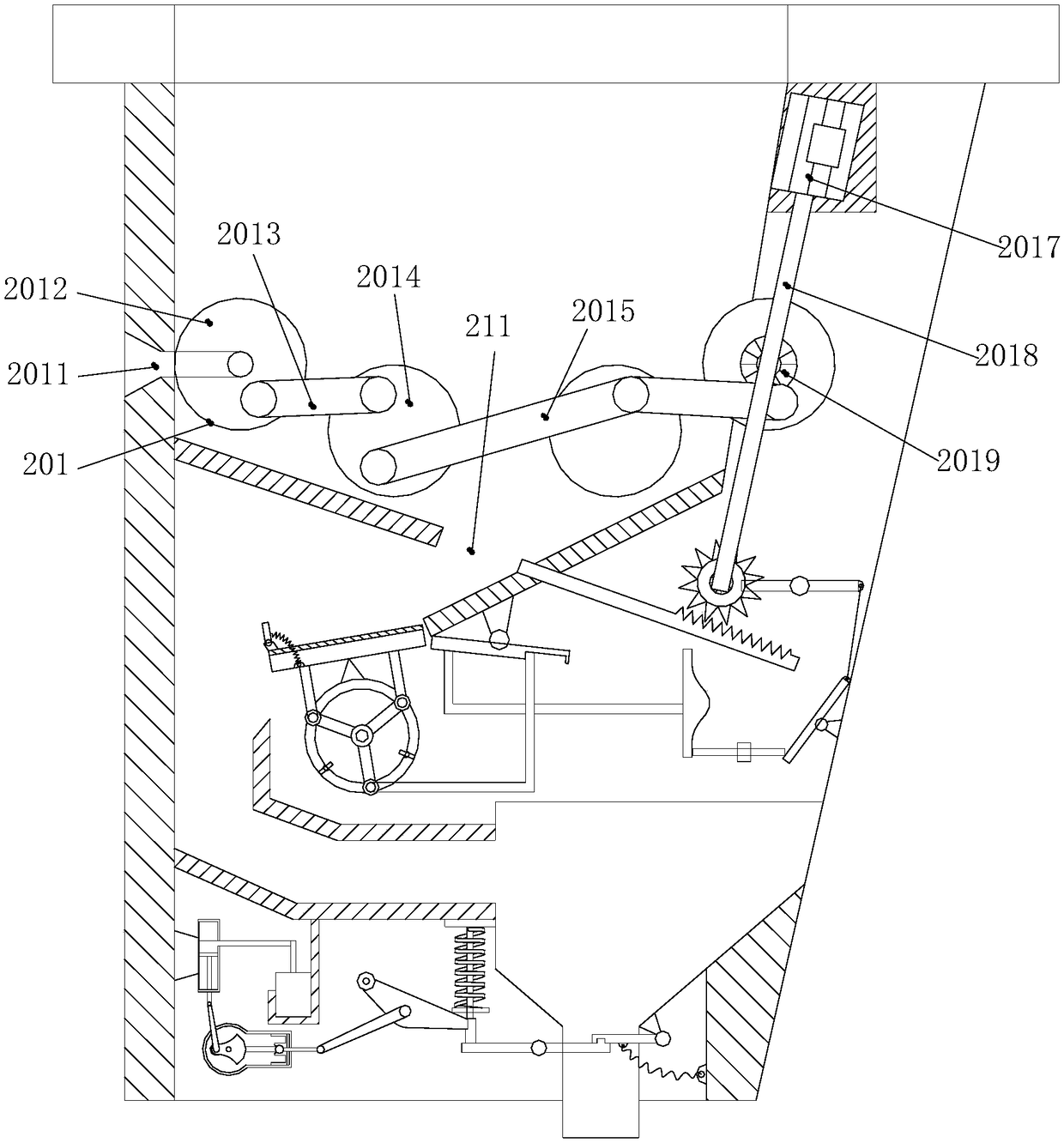 Automatic feeding device in automobile radiator production process