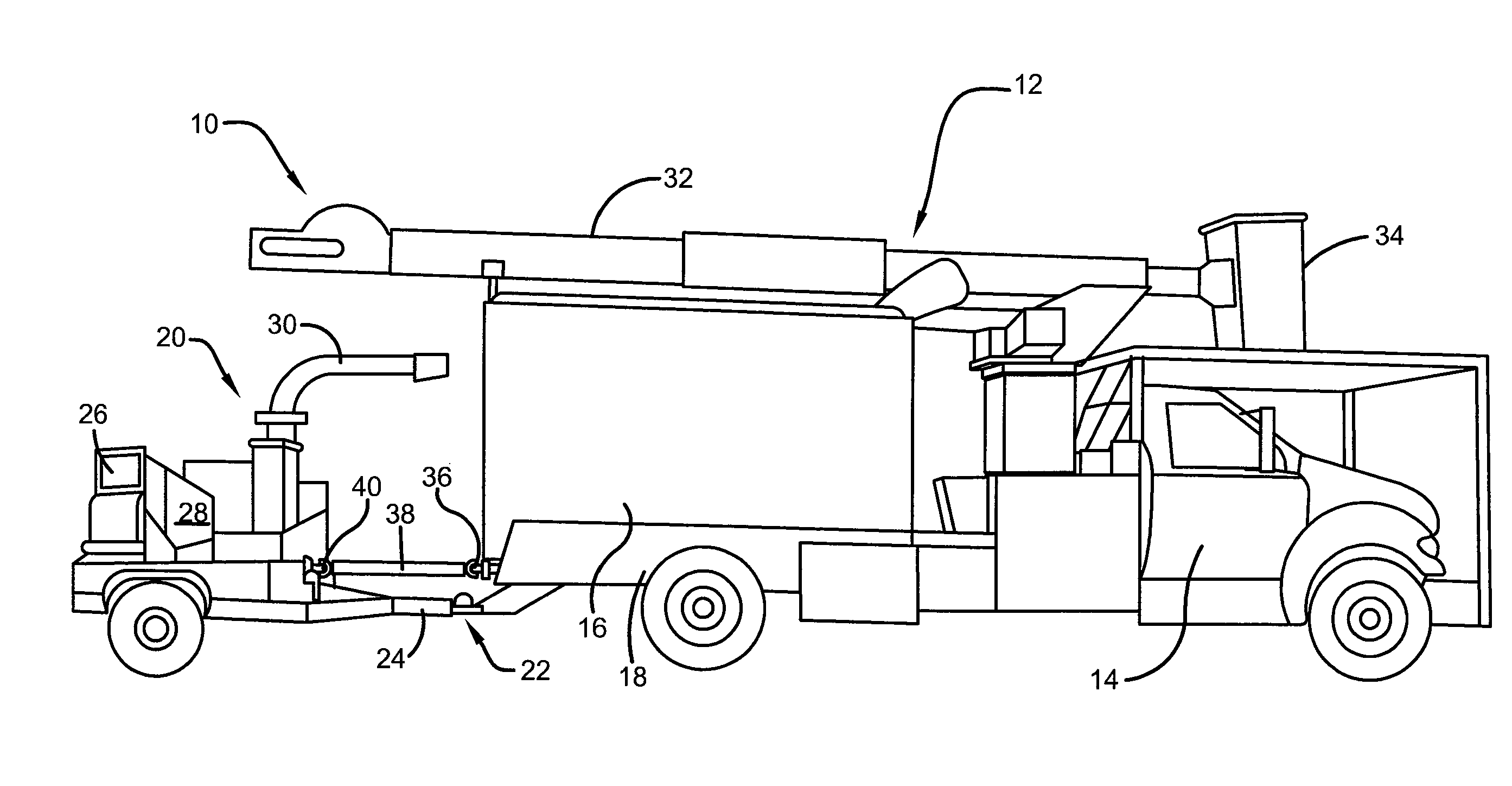 Chipper truck and trailer