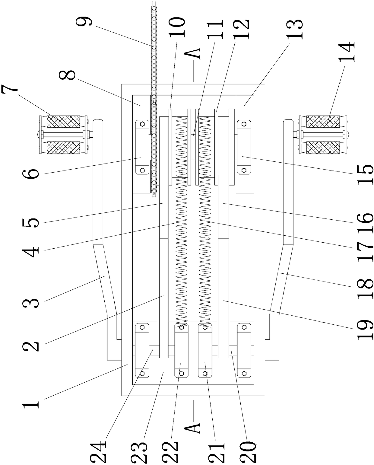 Double-flight linkage longitudinal riding lever-type driving device for bicycle