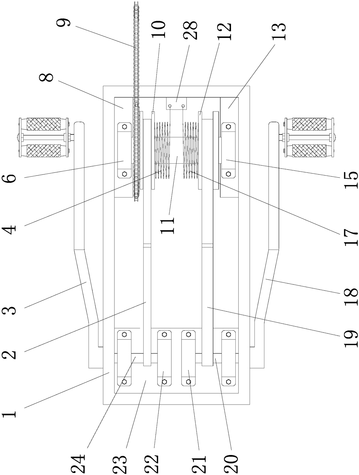 Double-flight linkage longitudinal riding lever-type driving device for bicycle