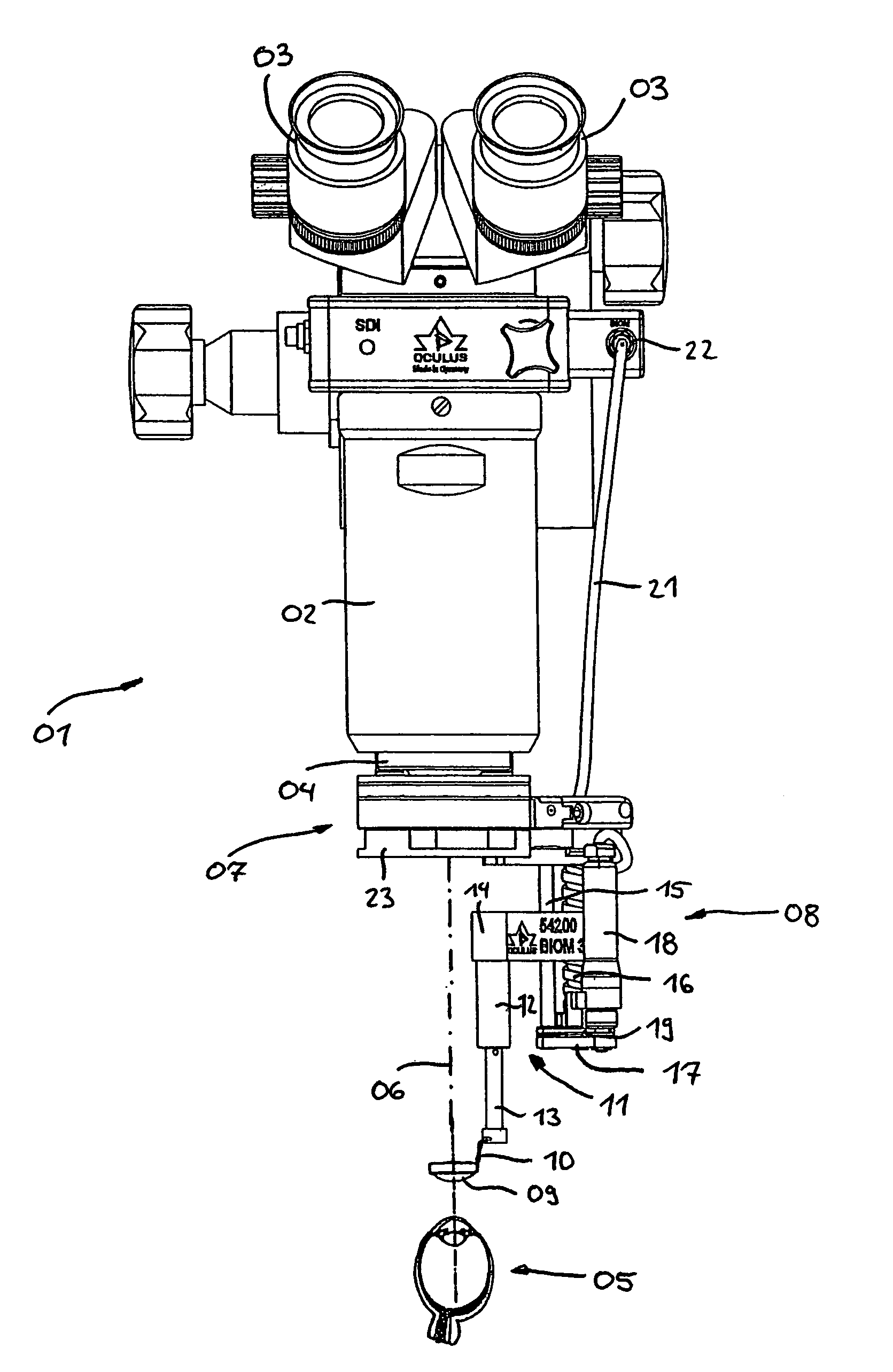 Optical device for releasable attachment to a microscope