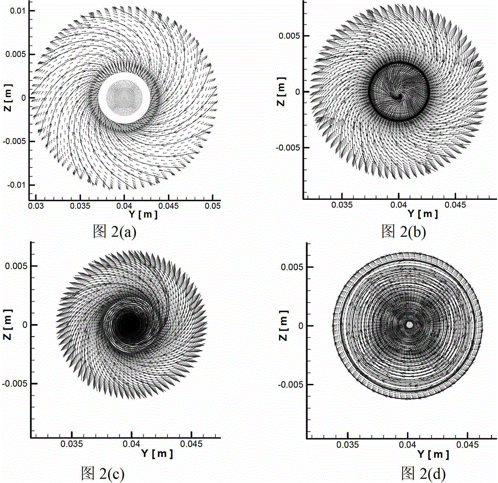 Solid particle pre-whirl mixing pneumatic acceleration device and method