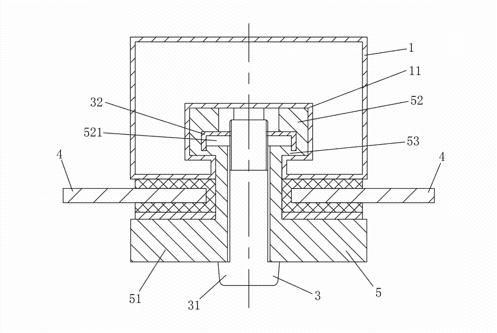 Connecting component for mounting curtain wallboard