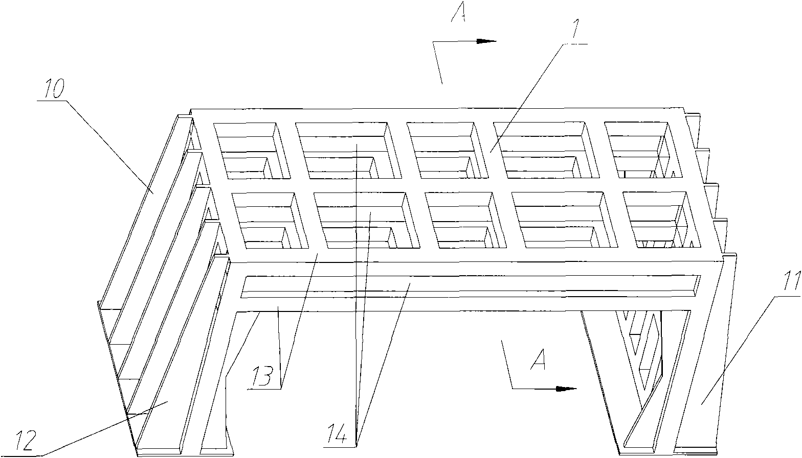 Super-large hanging vibration test fixture structure