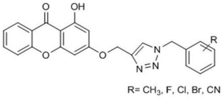 1,2,3-triazole substituted diphenyl pyrone compounds, preparation method and applications