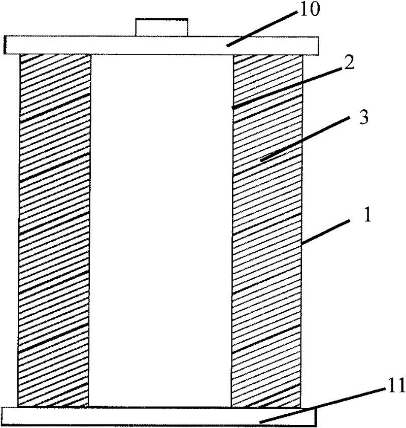 High-flux high-dirt-holding-capacity filtering element and preparation method thereof