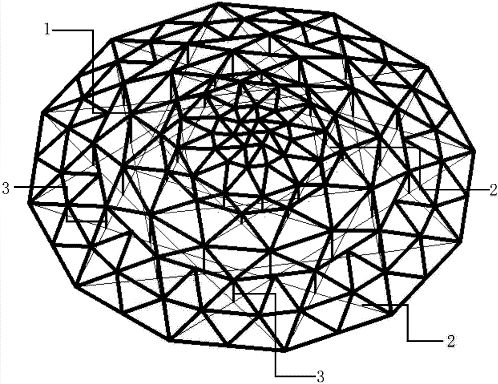 A circular cross cable system supporting dome structure