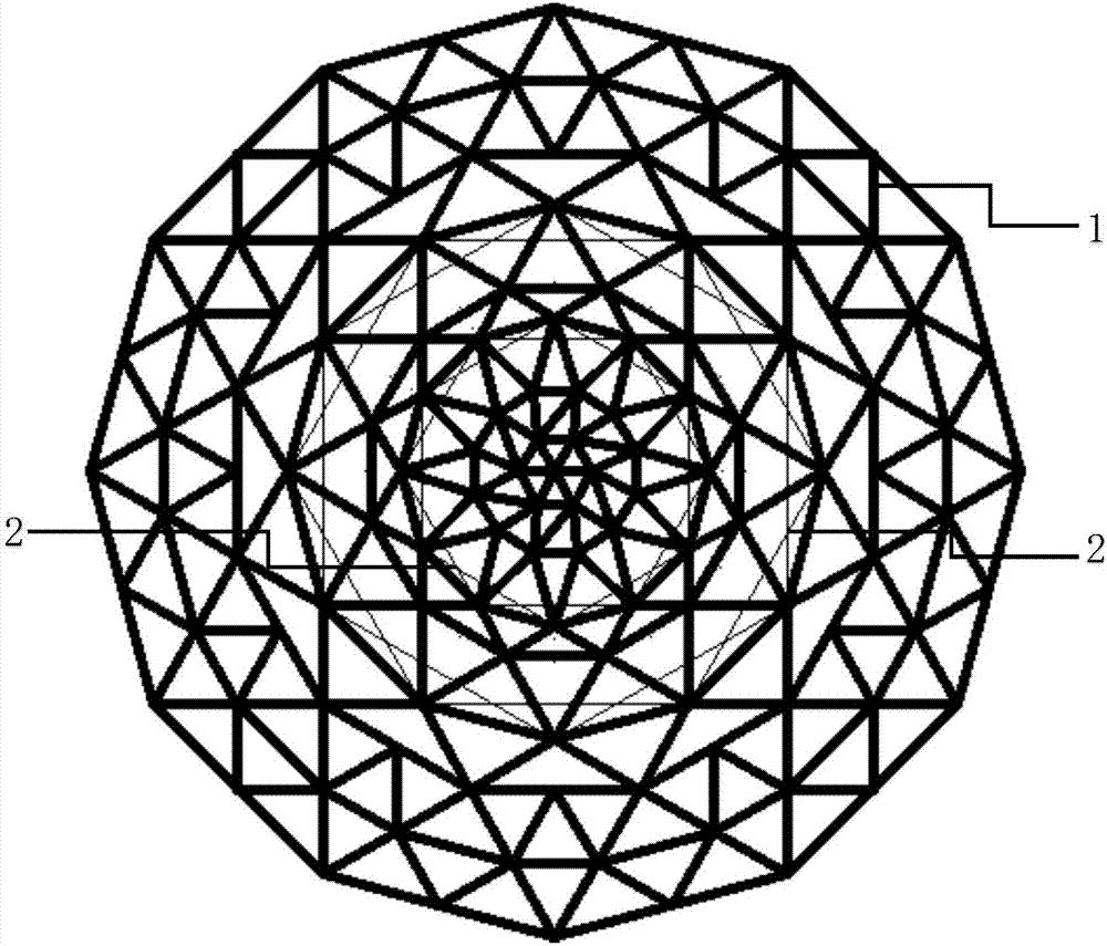 A circular cross cable system supporting dome structure