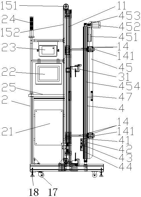 Built-in sunshade hollow glass product test device