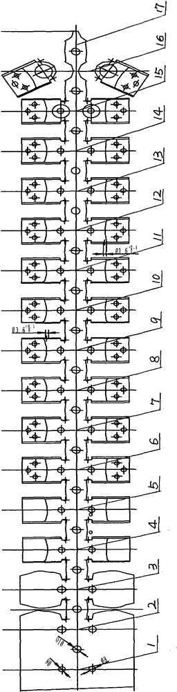 One-step molding method of split foot with grounding hole