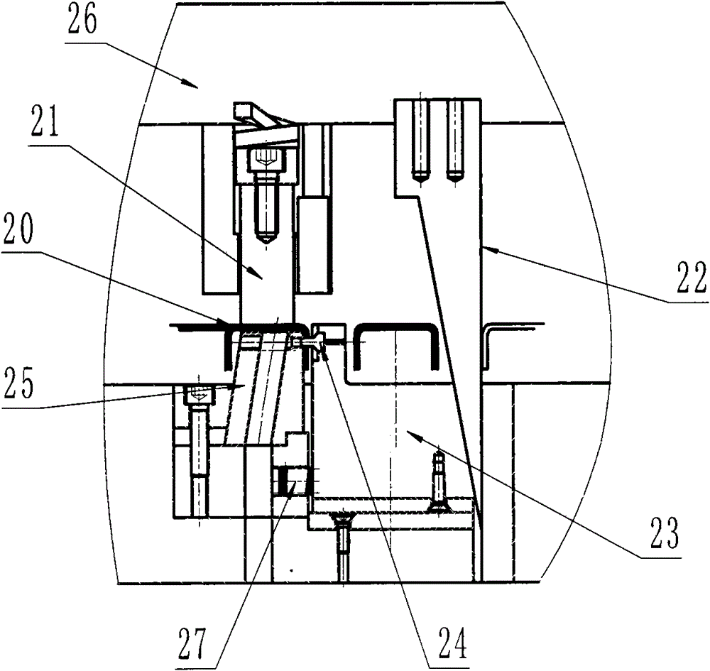 One-step molding method of split foot with grounding hole