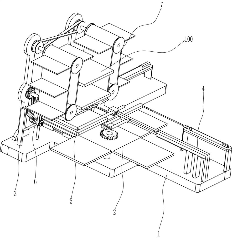 A demoulding device for smooth floor tiles for construction engineering